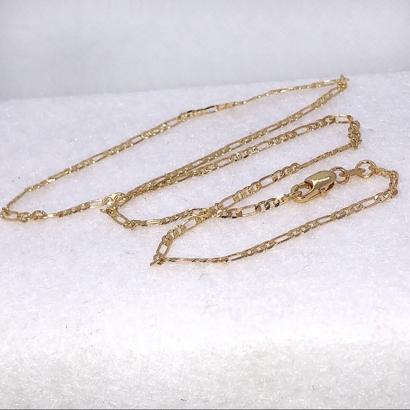 18k YGF Figaro Chain. - Picture 6 of 6